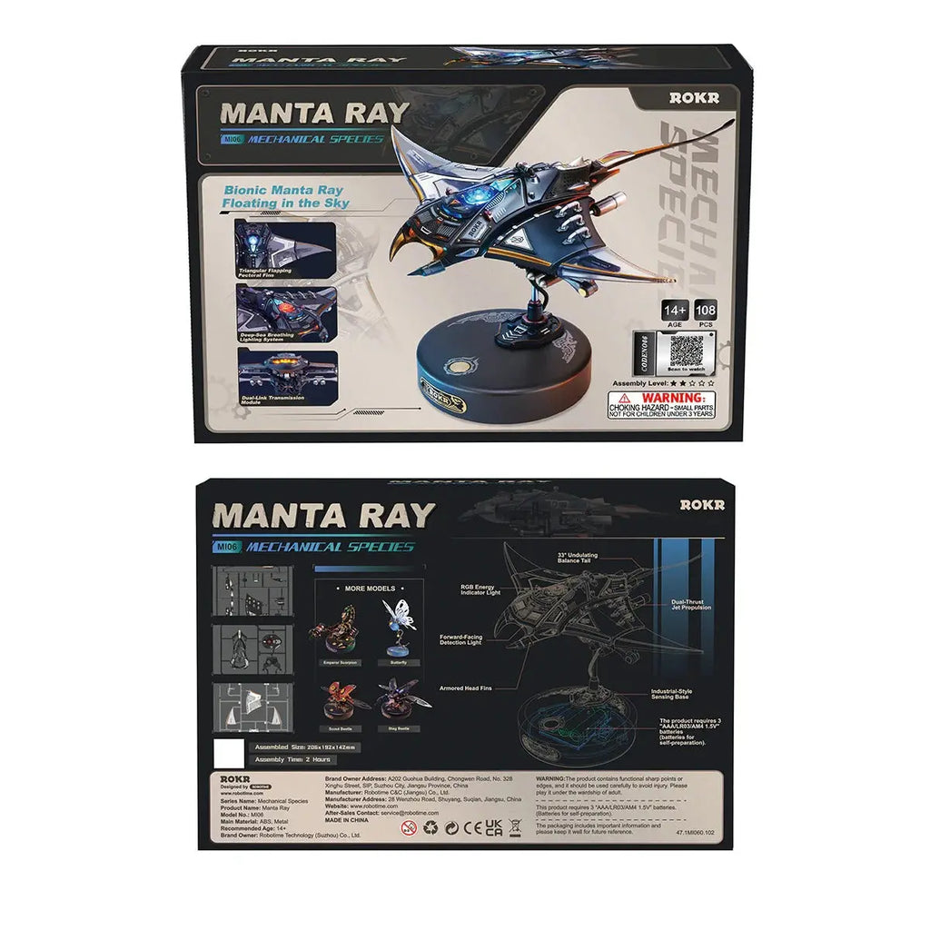 ROKR Manta Ray Mechanical 3D Puzzle Kit Toys Quiz