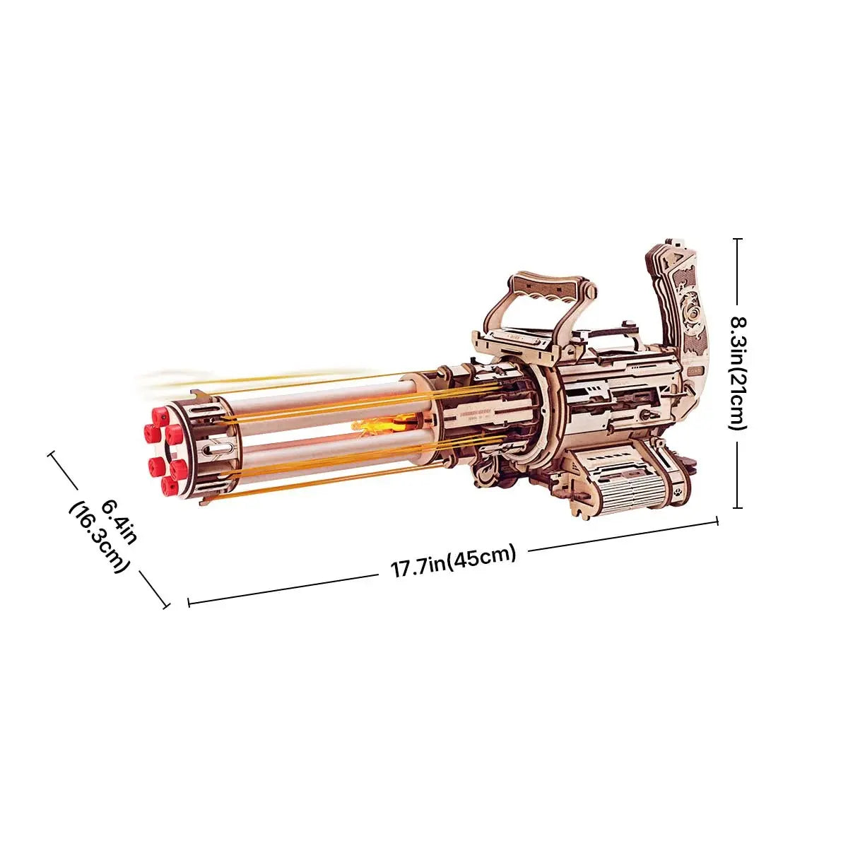 ROKR Rotating-Barrel Machine Toy Gun 3D Wooden Puzzle Toys Quiz