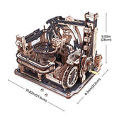 ROKR Marble Spaceport Marble Run 3D Wooden Puzzle Toys Quiz
