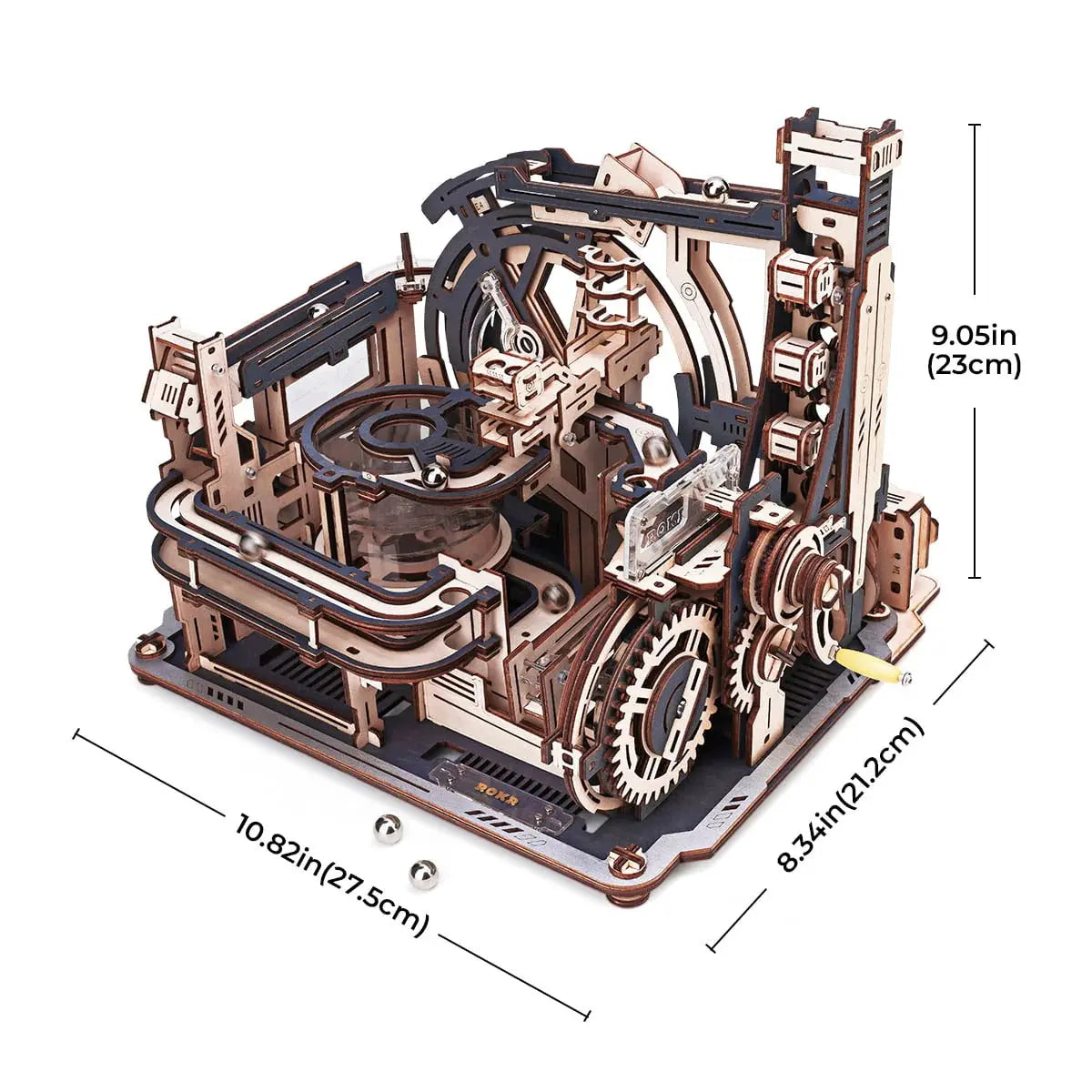 ROKR Marble Spaceport Marble Run 3D Wooden Puzzle Toys Quiz