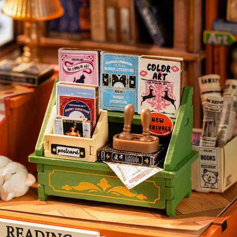 Rolife The Muse Bookshop DIY Miniature House Toys Quiz
