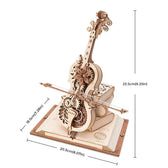 ROKR Magic Cello mechanická hrací skříňka 3D dřevěné puzzle Toys Quiz