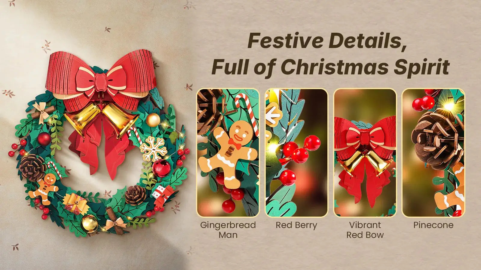 DIY Christmas Wreath – Rolife Christmas Wreath TGL04