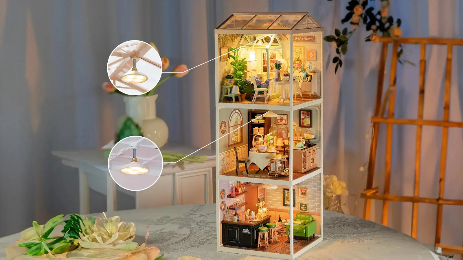 Warm LED Lighting in Stacked Displays