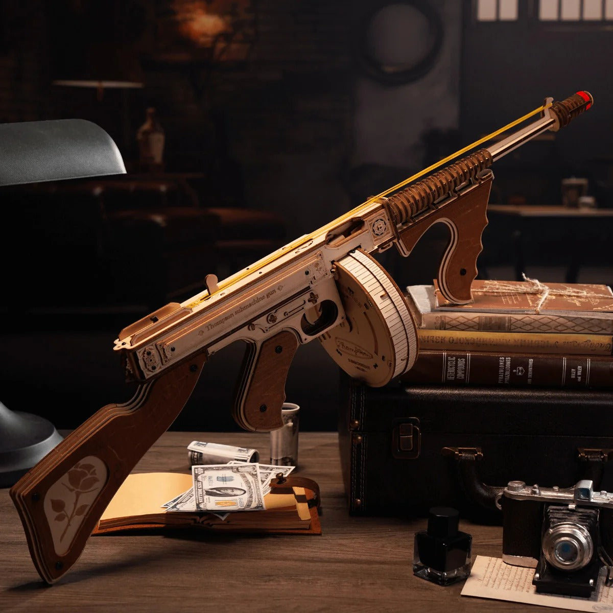 ROKR Thompson Submachine Toy Gun 3D Wooden Puzzle