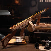 ROKR Thompson Submachine Toy Gun 3D Wooden Puzzle Toys Quiz