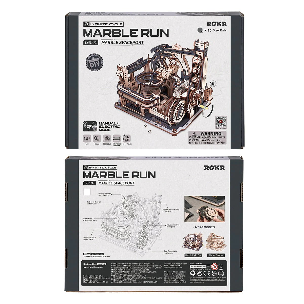 Marble Spaceport Murmelbahn 3D Holzpuzzle LGC01