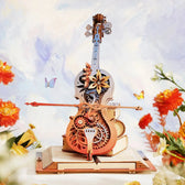 ROKR Magic Cello mechanická hrací skříňka 3D dřevěné puzzle Toys Quiz