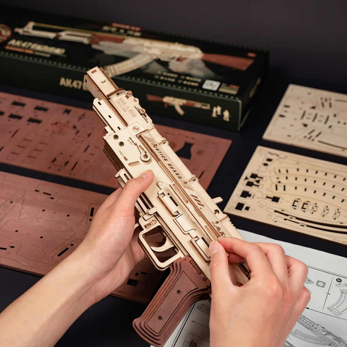 ROKR AK-47 Assault Rifle Toy Gun 3D Wooden Puzzle