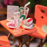 Rolife Sea Holiday Restaurace DIY Miniature House Toys Quiz