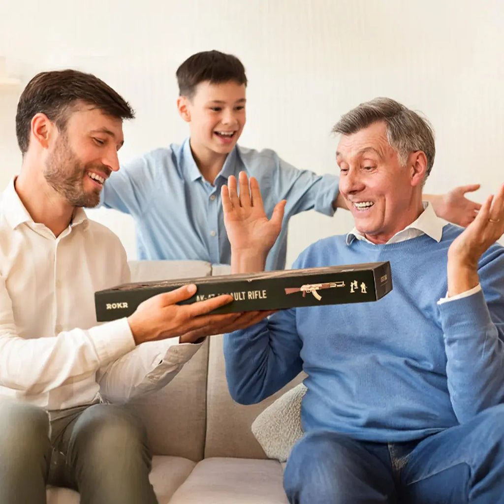 ROKR AK-47 Assault Rifle Toy Gun 3D Wooden Puzzle Toys Quiz