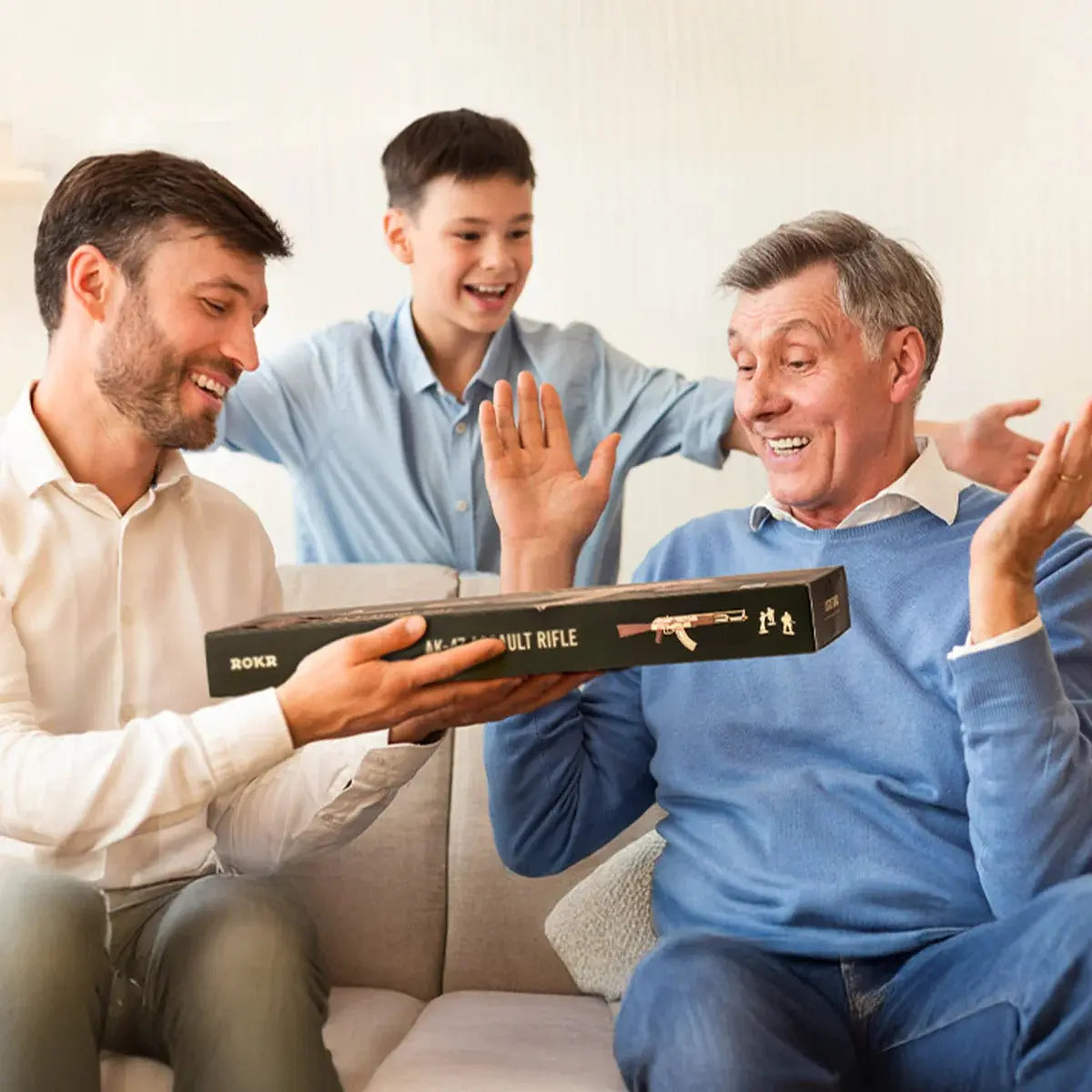 ROKR AK-47 Assault Rifle Toy Gun 3D Wooden Puzzle Toys Quiz