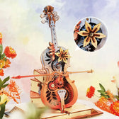 ROKR Magic Cello mechanická hrací skříňka 3D dřevěné puzzle Toys Quiz