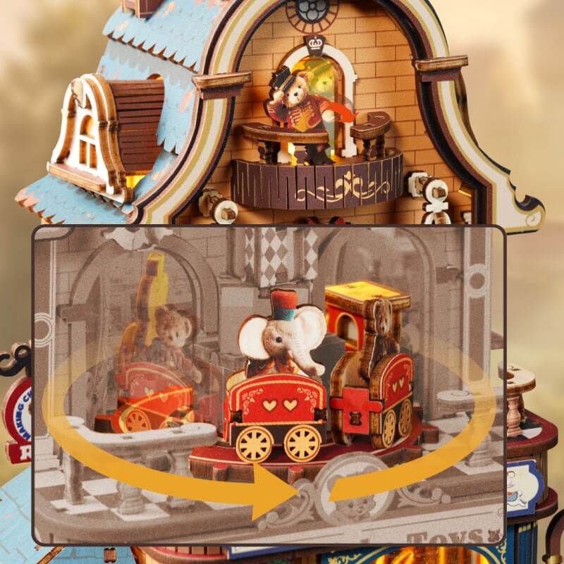 360° Rotating Train Display and Swaying Bear