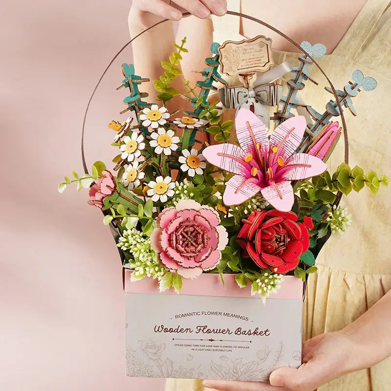 A Colorful Flower Basket with Asincere Heart