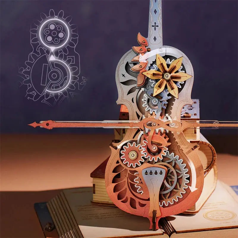 ROKR Symphony of Gorgeous Dreams Mechanical Music Box 3D Wooden Puzzle Toys Quiz
