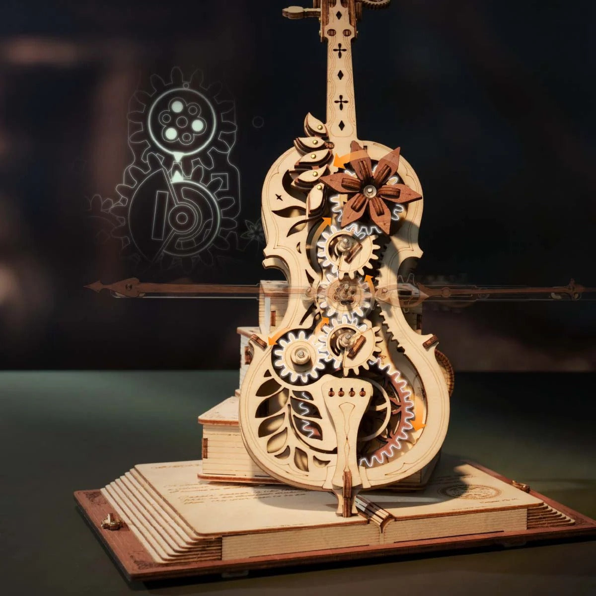ROKR Magic Cello Mechanical Music Box 3D Wooden Puzzle