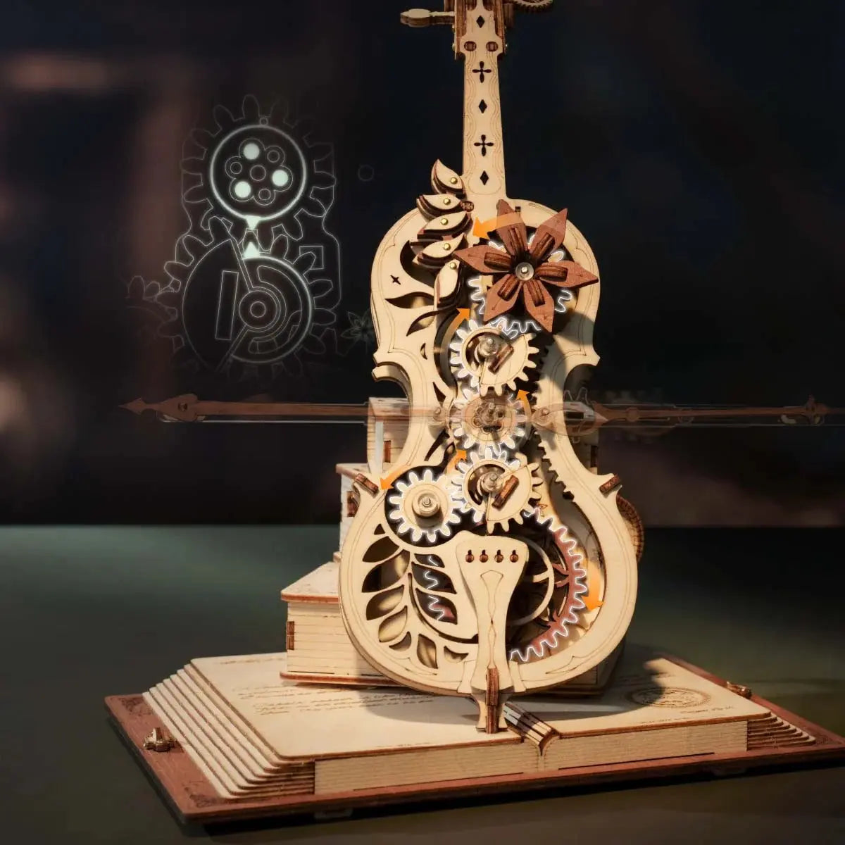 ROKR Magic Cello Mechanical Music Box 3D Wooden Puzzle Toys Quiz