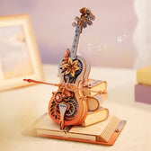 ROKR Symfonie krásných snů mechanická hrací skříňka 3D dřevěné puzzle Toys Quiz