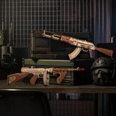 ROKR Thompson Submachine Toy Gun 3D Wooden Puzzle Toys Quiz