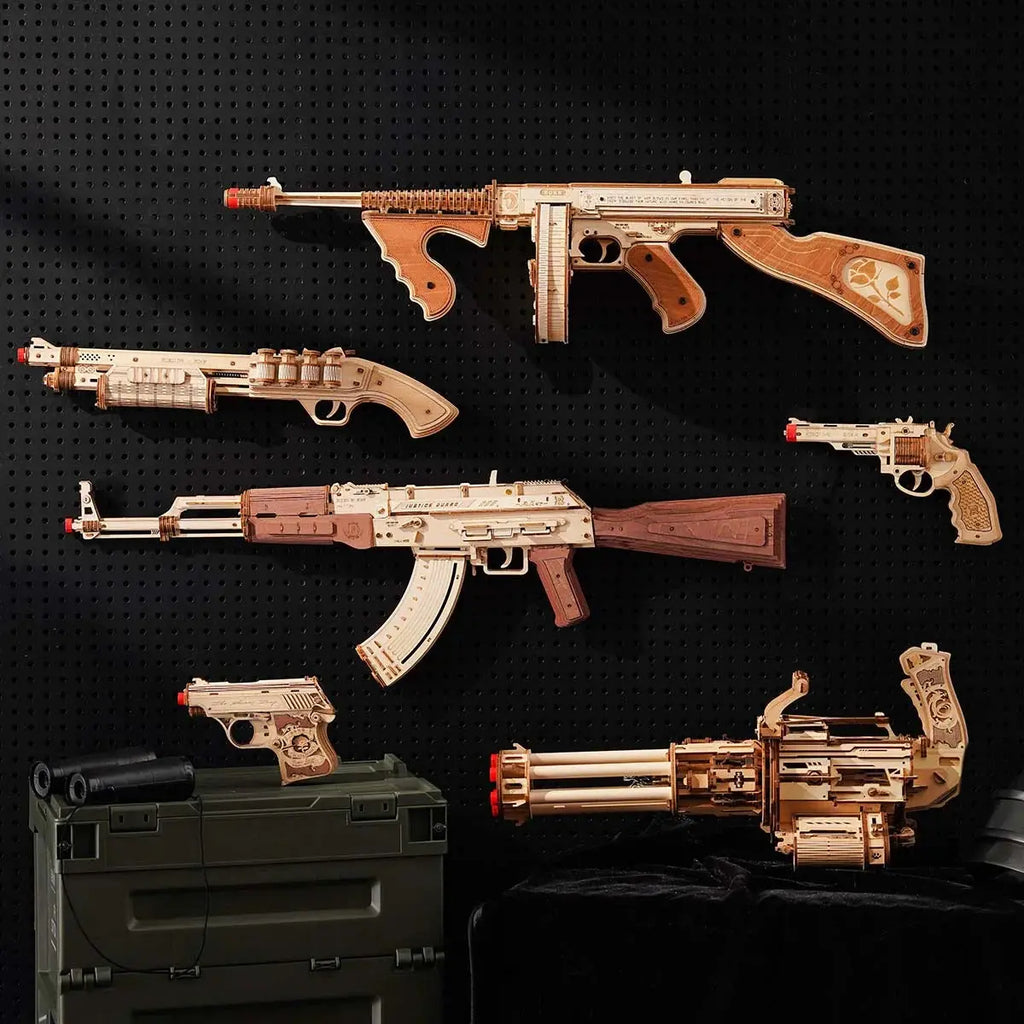 ROKR AK-47 Assault Rifle Toy Gun 3D Wooden Puzzle Toys Quiz