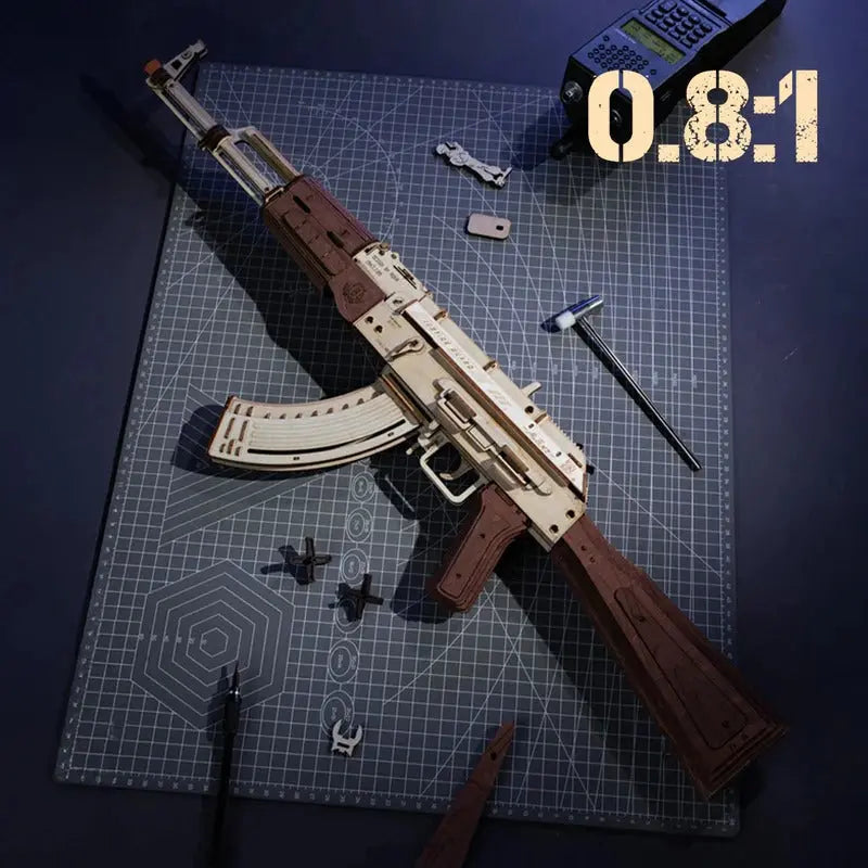 ROKR AK-47 Assault Rifle Toy Gun 3D Wooden Puzzle Toys Quiz