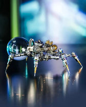 Jumping Spider 3D metal puzzle shown from the side with detailed mechanical legs
