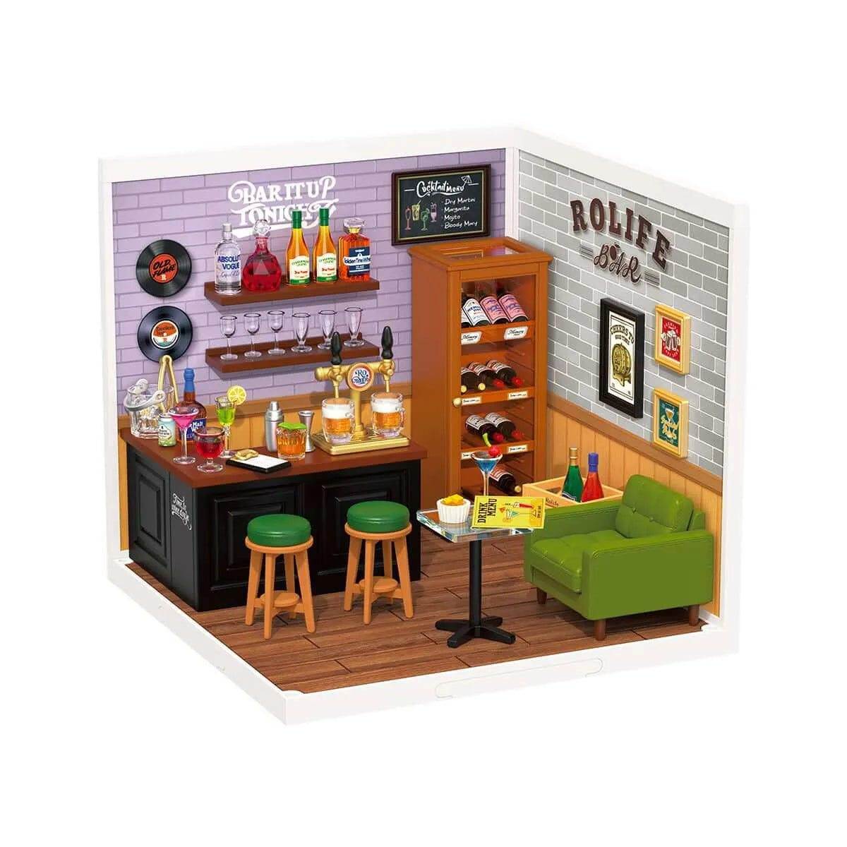 DIY Miniature House Kit – Leisurely Cheers Bar model with furniture - Toys Quiz