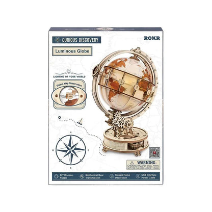 Luminous Globe 3D Wooden Puzzle - Toys Quiz