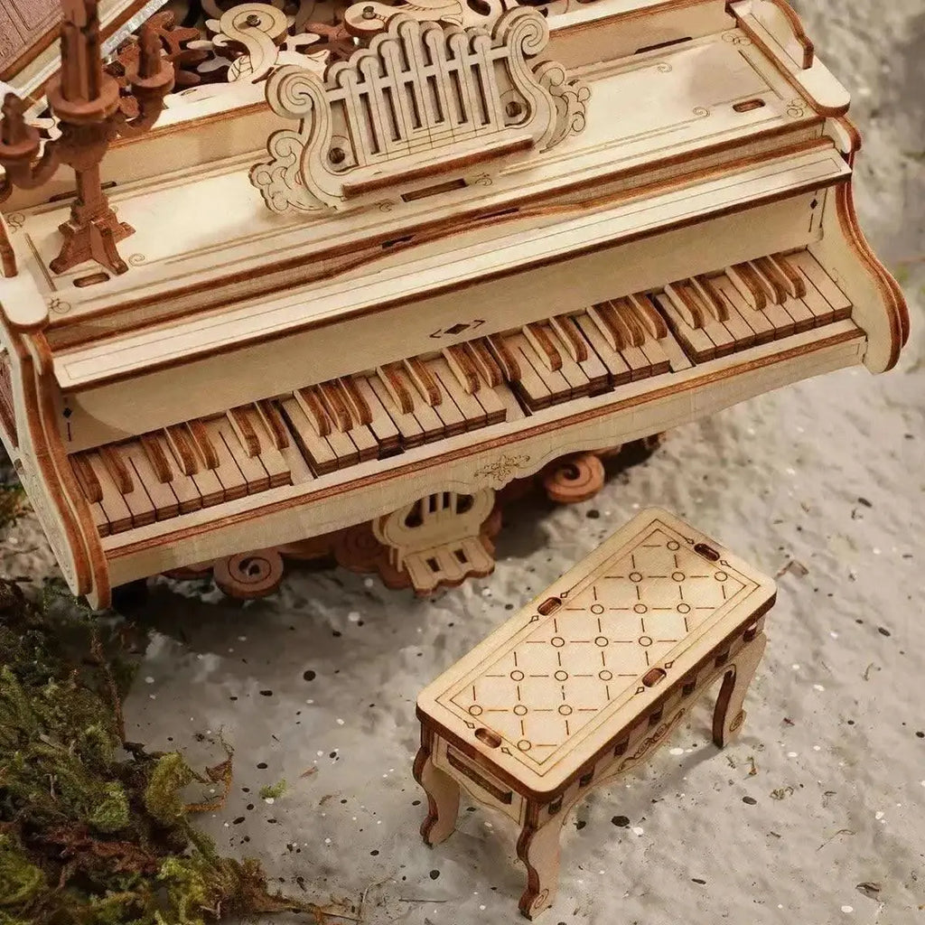 Magic Piano Mechanical Music Box 3D Wooden Puzzle - Toys Quiz