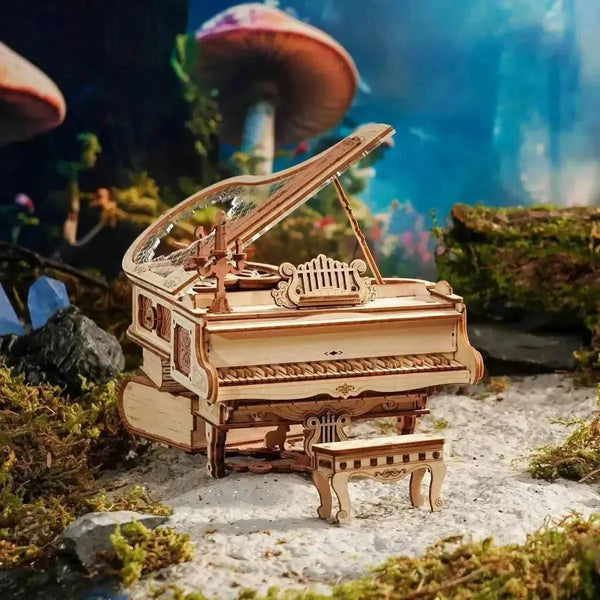 Magic Piano Mechanical Music Box 3D Wooden Puzzle - Toys Quiz