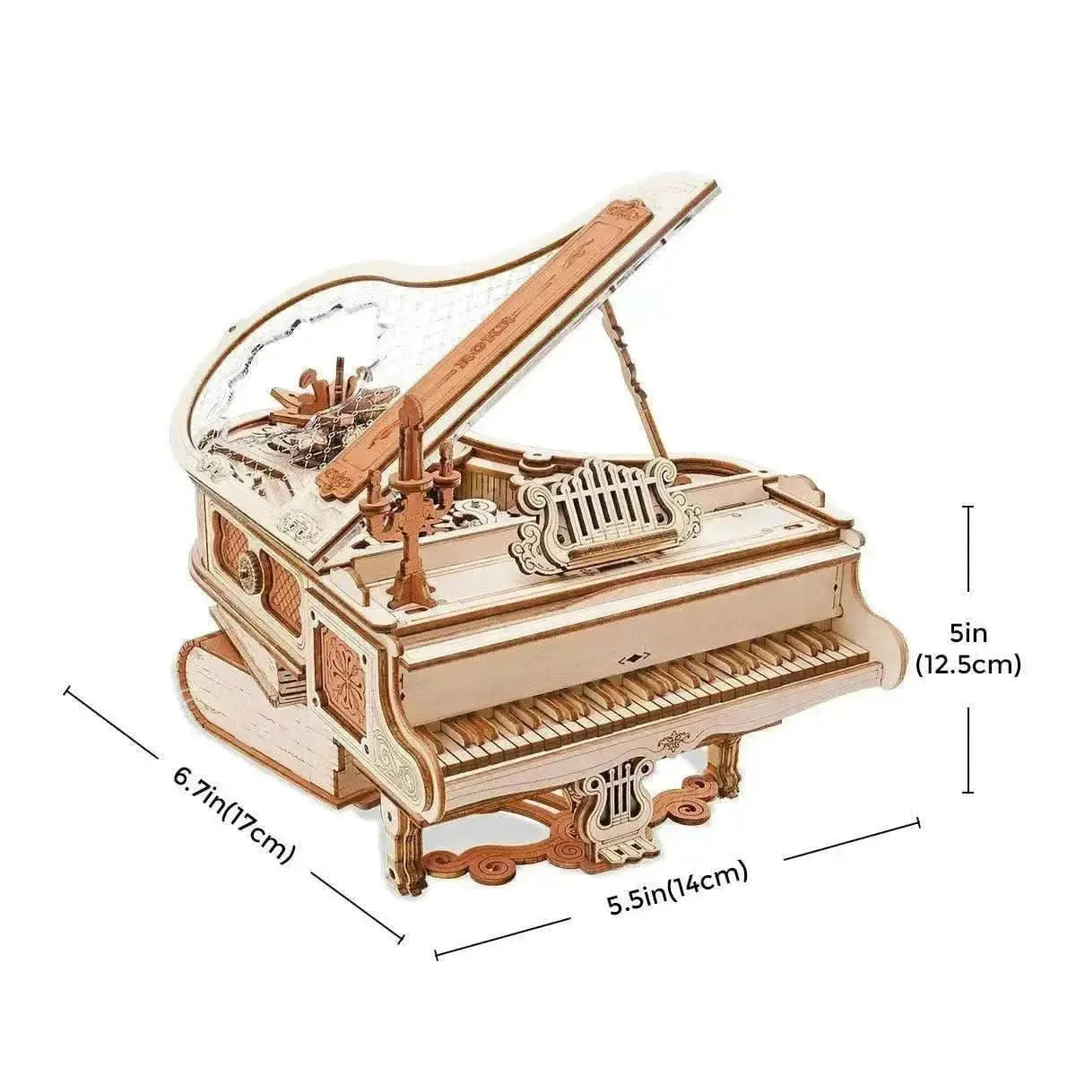 Magic Piano Mechanical Music Box 3D Wooden Puzzle - Toys Quiz