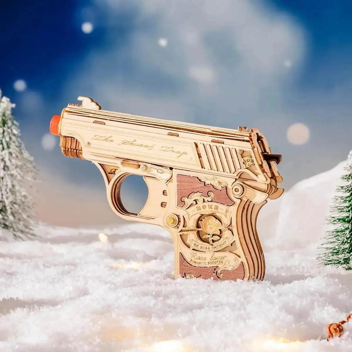 Assembled Wooden Toy Gun Mini Gun with realistic mechanical design - Toys Quiz