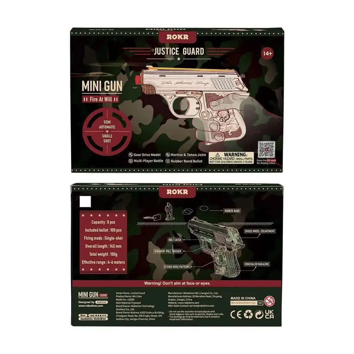 Mini Gun Toy Wooden 3D Puzzle - Toys Quiz