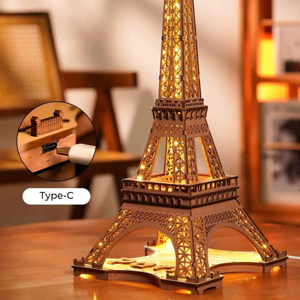 Night of the Eiffel Tower 3D Wooden Puzzle - Toys Quiz