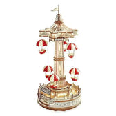 Wooden Music Box – Parachute Tower DIY 3D Puzzle Kit - Toys Quiz