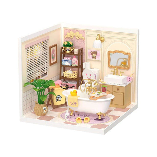 DIY Miniature House Kit – Pop Bubble Bathroom model with tiny furniture - Toys Quiz