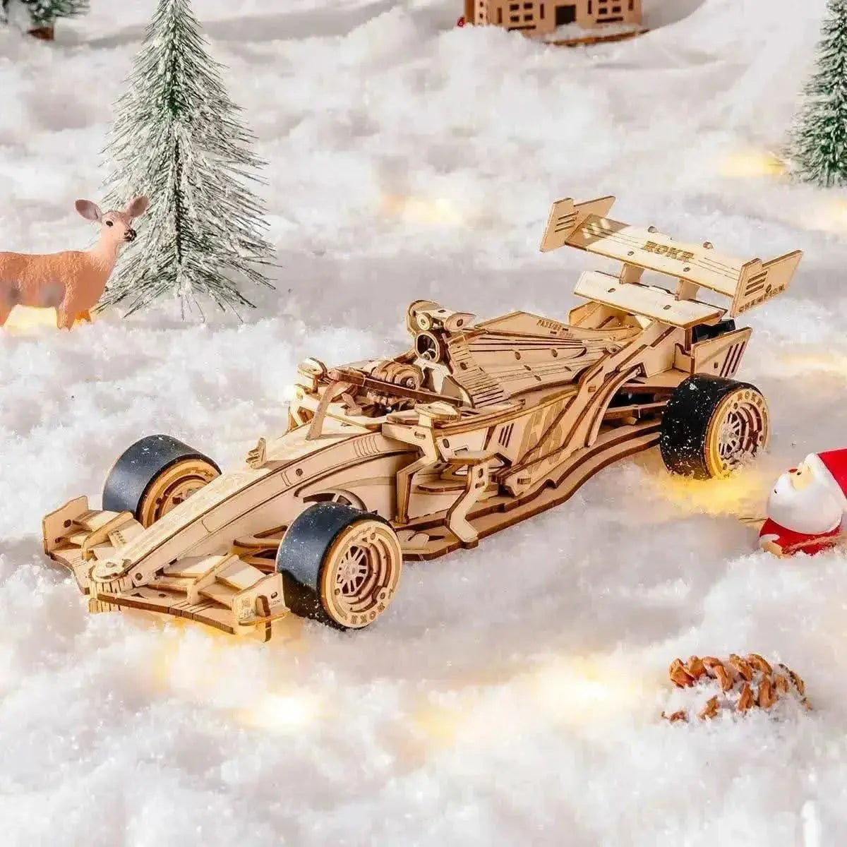 High-quality wooden Racing Car 3D puzzle pieces - Toys Quiz