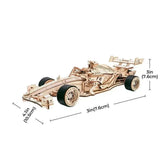 Dokončené závodní auto 3D dřevěné puzzle model - Toys Quiz