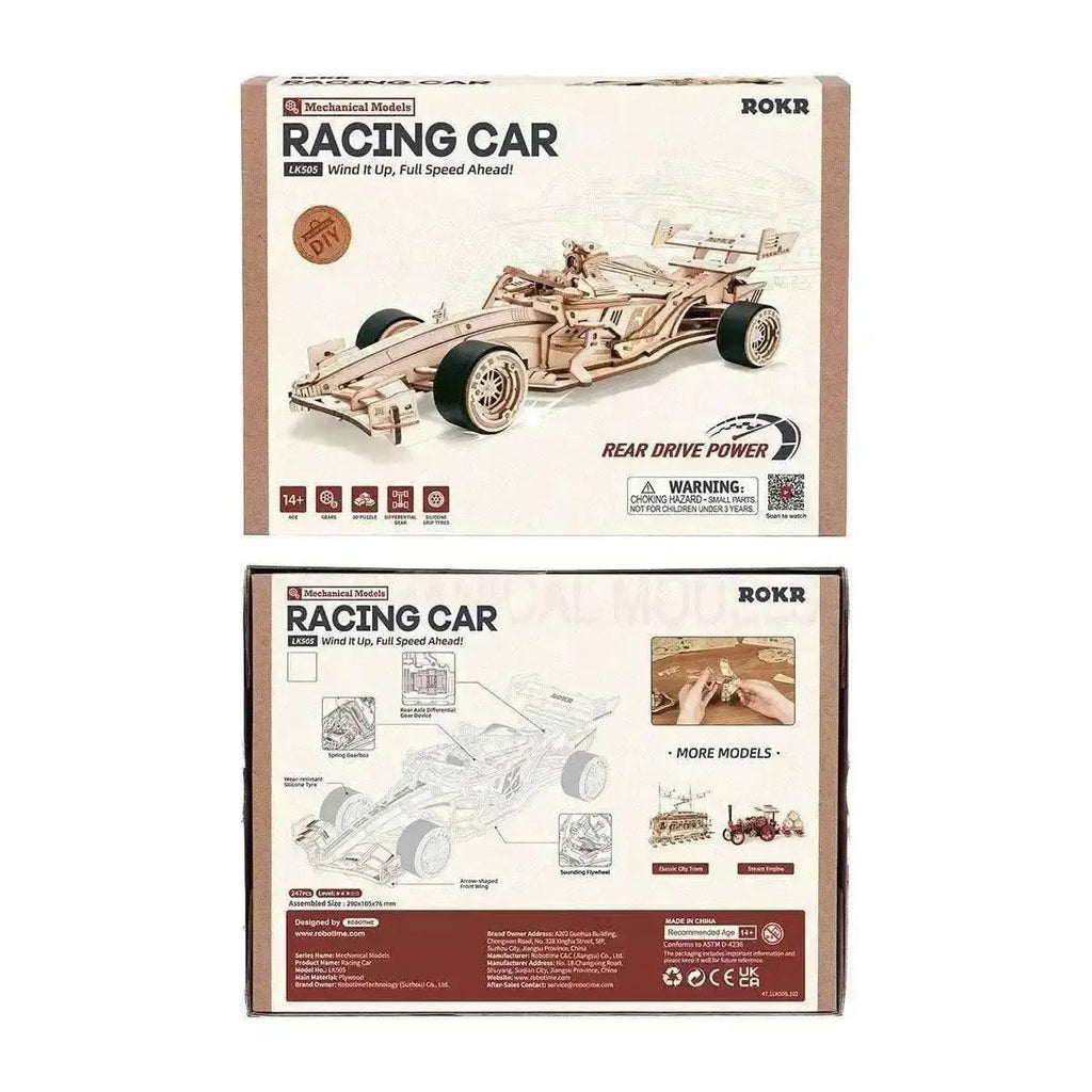 Detailed Racing Car model made from 3D Wooden Puzzle kit - Toys Quiz