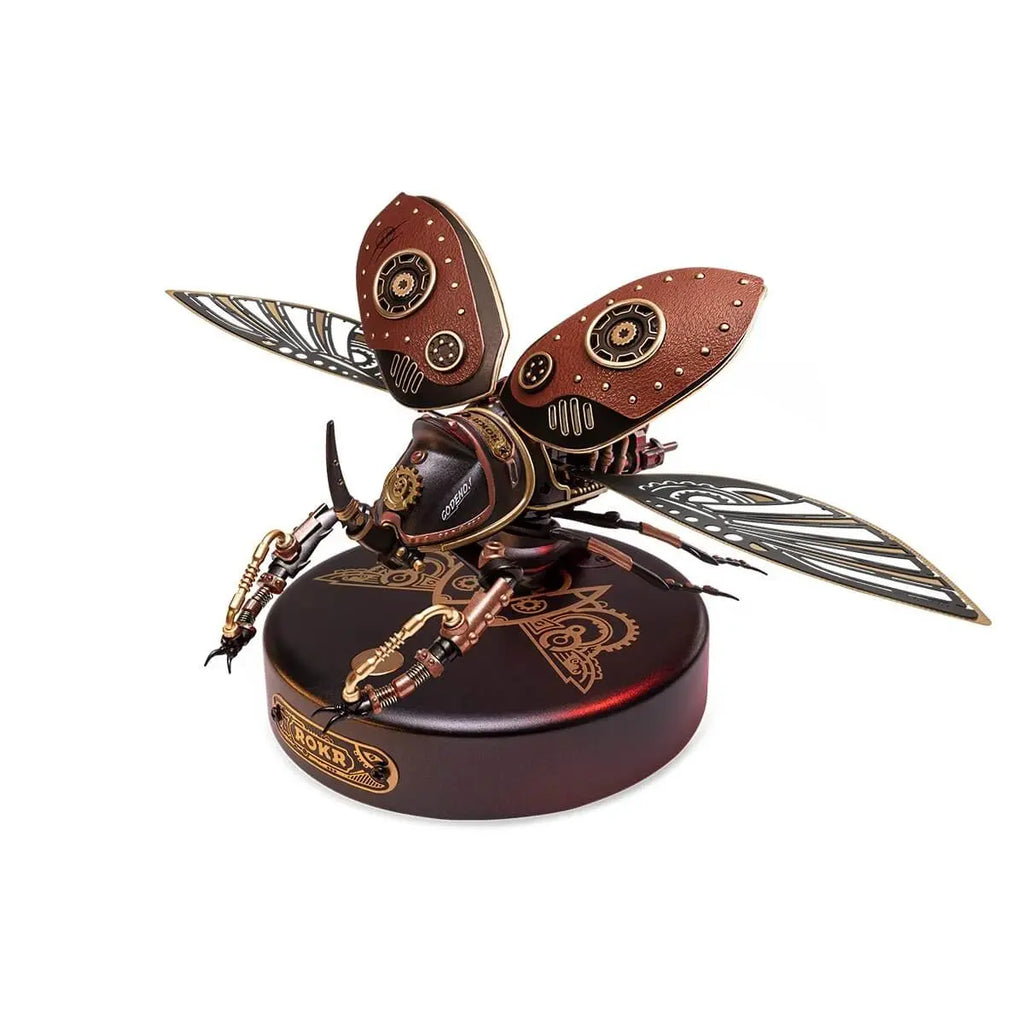 Mechanical Puzzle – Rhinoceros Beetle 3D wooden model with moving parts - Toys Quiz