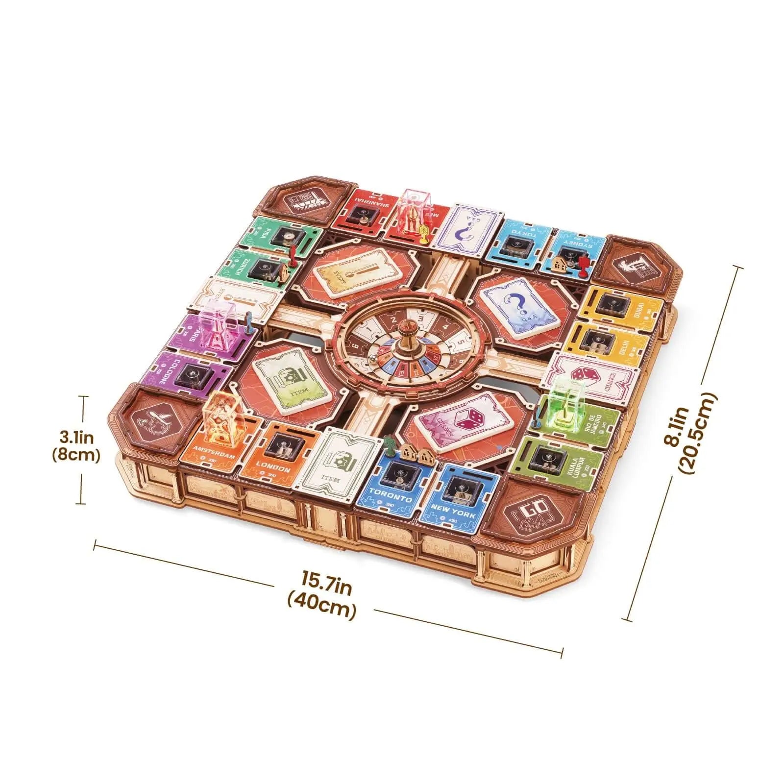 ROKR Fortune Quest EGM01 assembled wooden board game with product dimensions