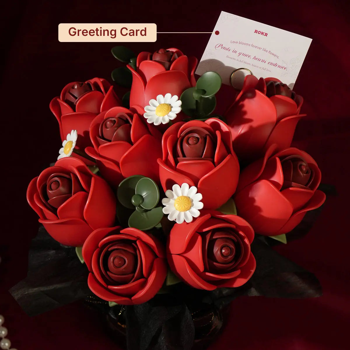 ROKR Red Rose Bouquet DIY 3D Puzzle ROKR