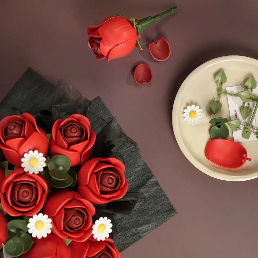 ROKR Red Rose Bouquet DIY 3D Puzzle ROKR