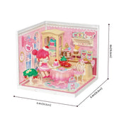 Rolife Nanci Strawberry Teatime DWL07 dimensions measuring 16.3 by 16.3 by 15.2 cm