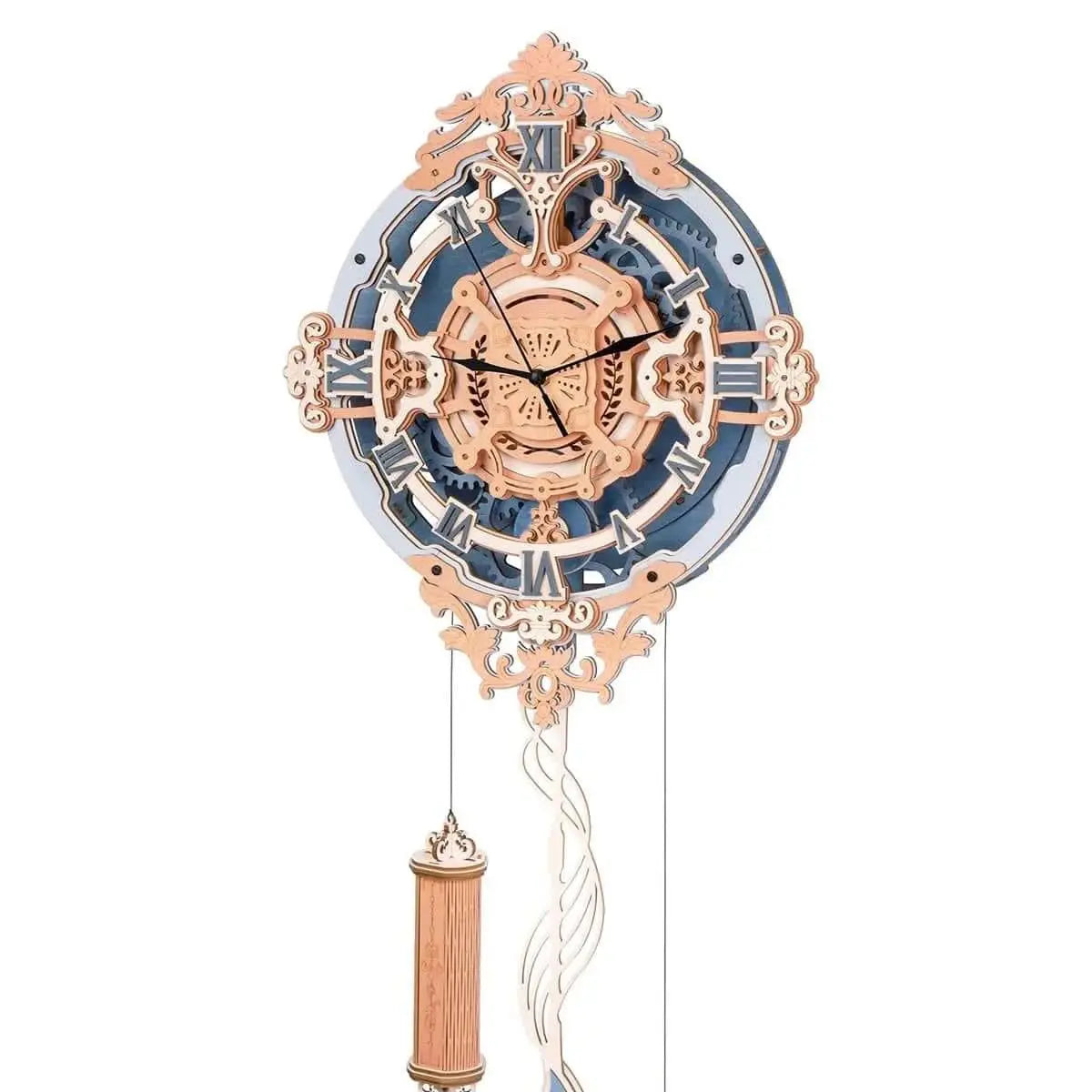 Romantic Note Wall Clock Mechanical Gear 3D Wooden Puzzle - Toys Quiz