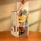 Side assembly view showing the layered structure of the Rolife Romantic Venice book nook