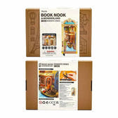 Rolife Romantic Venice TGB08 book nook packaging and completed illuminated model