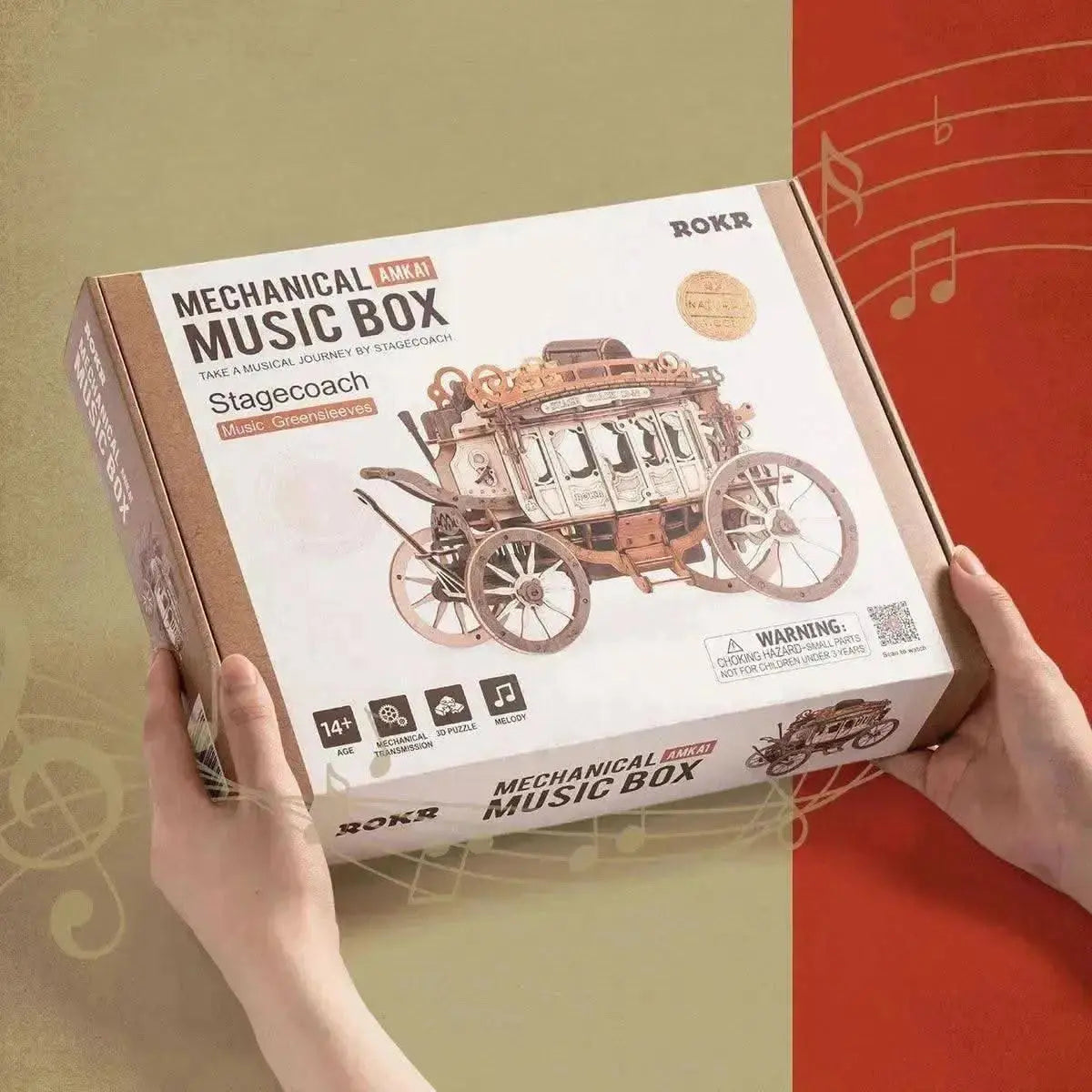 Mechanical Wooden Music Box with vintage craftsmanship - Toys Quiz