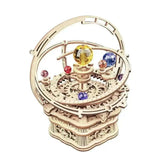 Dřevěná hrací skříňka - Starry Night Orrery DIY 3D puzzle kit - Toys Quiz